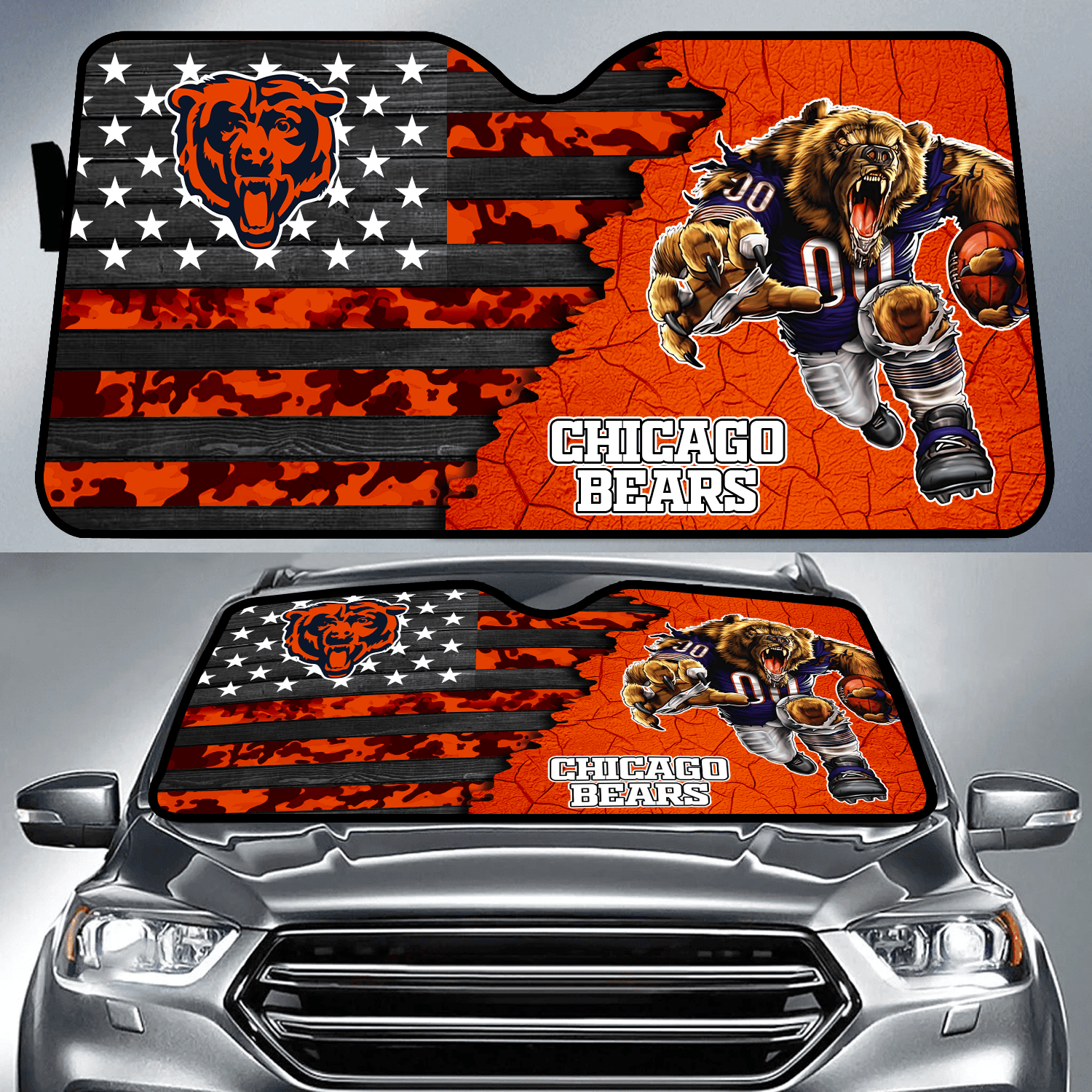 Chicago Bears X NFL Auto Sun Shade Best Gifts For Football Fans
