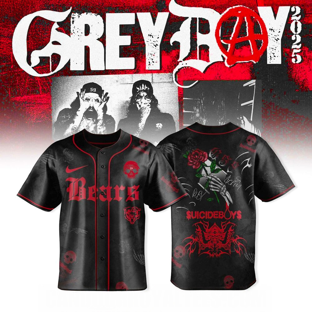 Chicago Bears X Uicideboy Greyday Tour 2025 Jersey Chicago Bears Merch Gifts For Fans