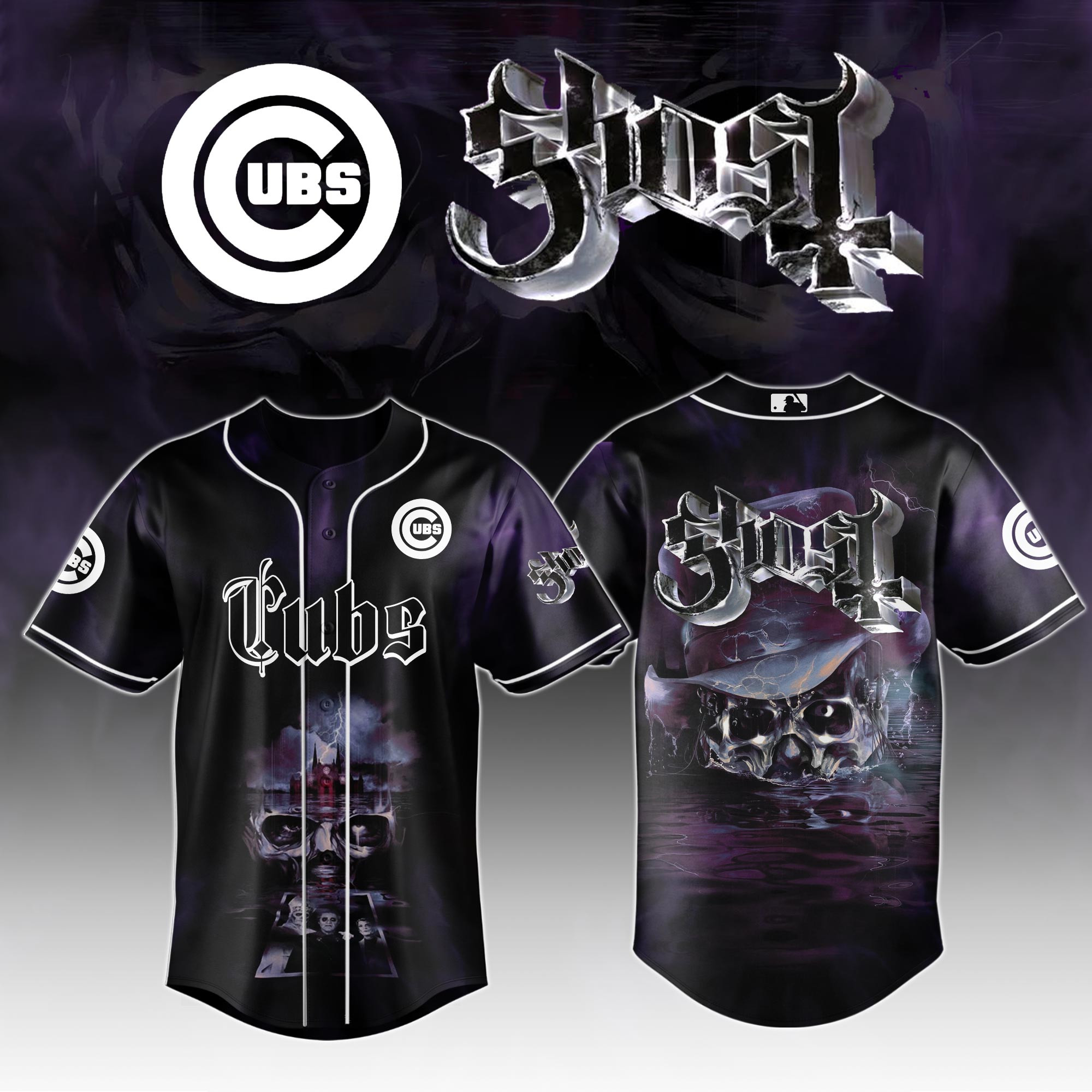 Chicago Cubs Mlb X Ghost Skeletour World Tour Baseball Jersey For Fans