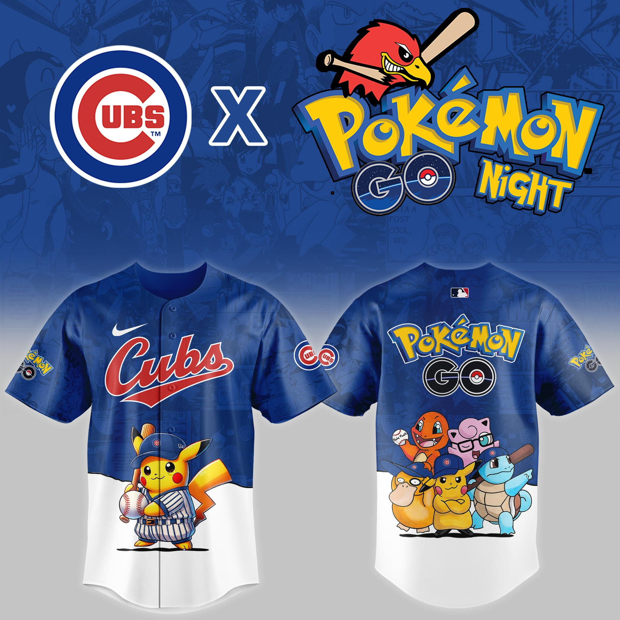 Chicago Cubs Mlb X Pokemon Go Night Baseball Jersey For Fan
