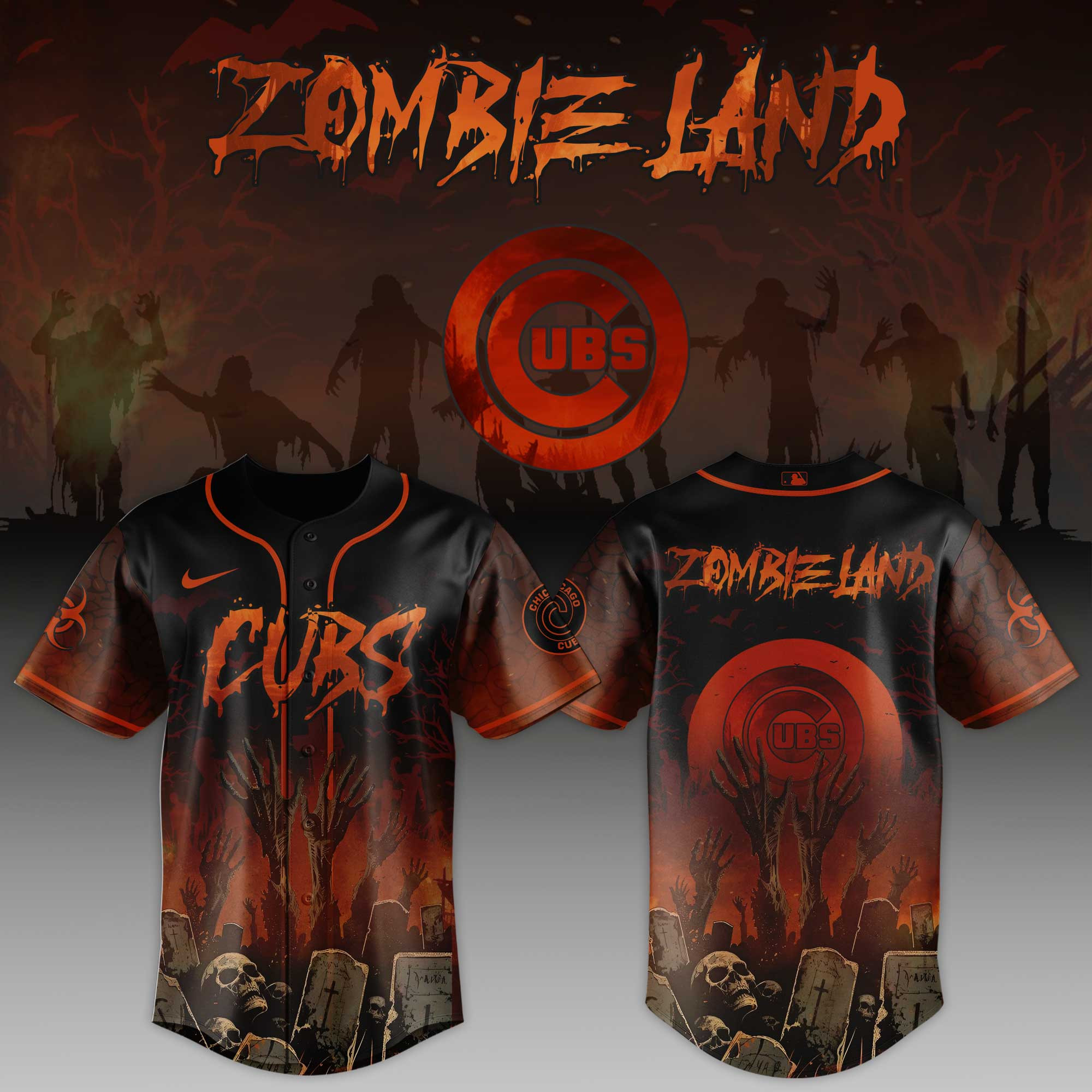 Chicago Cubs Mlb X Zombie Land Baseball Jersey For Fans