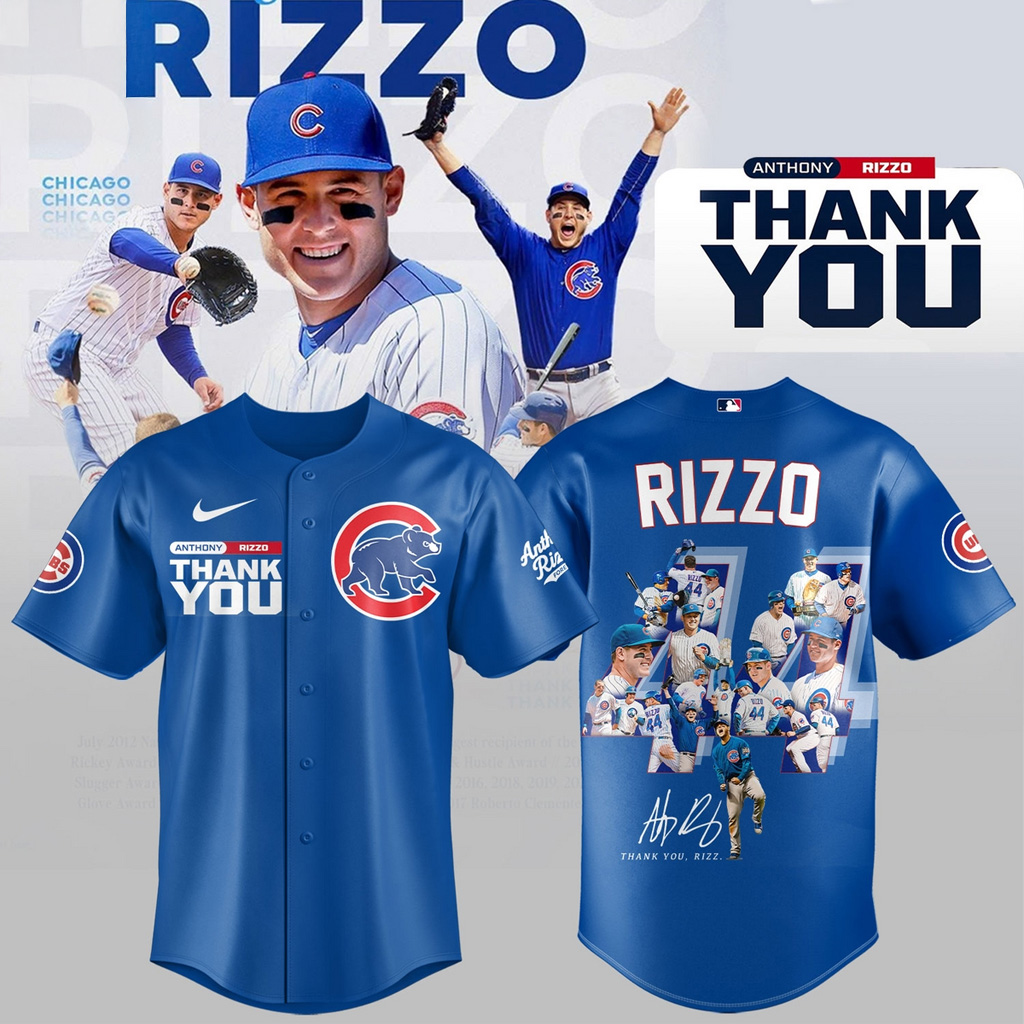 Chicago Cubs Thank You Legend Anthony Rizzo Blue Jersey Chicago Cubs Merch Gift For Fans