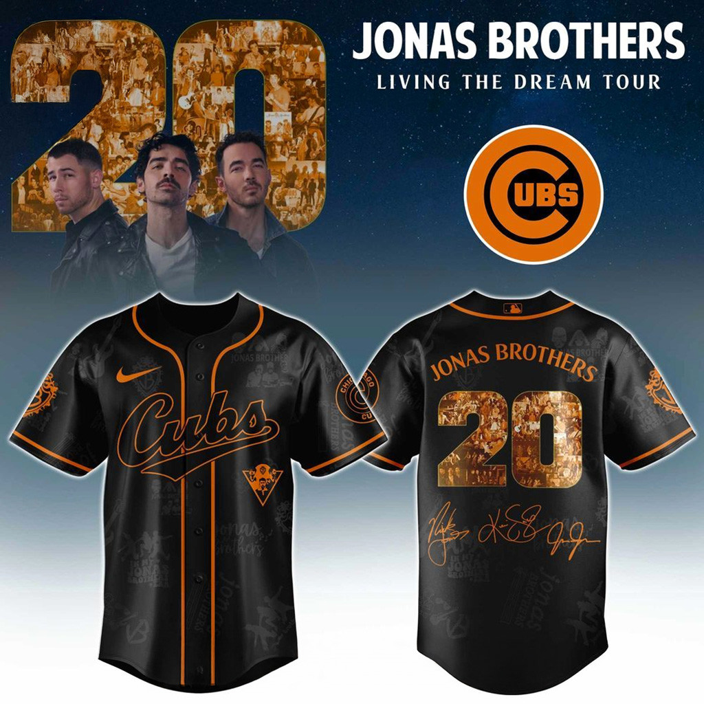 Chicago Cubs X Jonas Brothers Living The Dream Tour 2025 Jersey Chicago Cubs Merch Fans Gifts
