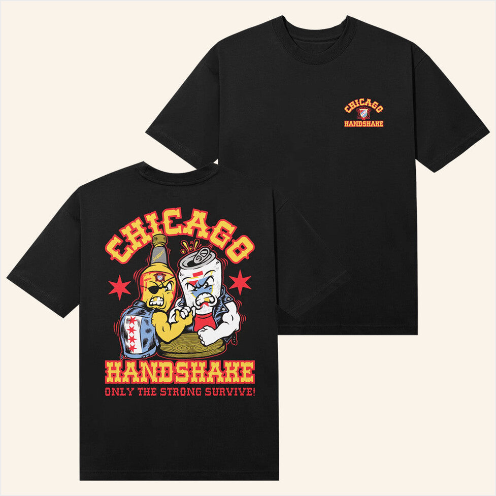 Chicago Handshake T-Shirt Old Style Beer Merch Best Friend Gift Ideas Birthday Gifts For Friends