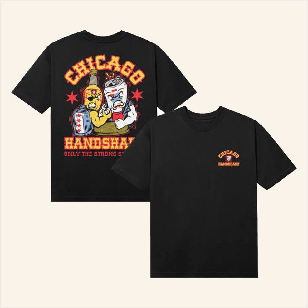 Chicago Handshake T-Shirt Old Style Beer Merch Birthday Gifts For Best Friend