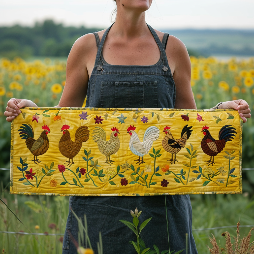Chicken Quilted Table Runner Decorations Best Items Gifts For People Who Love Chickens