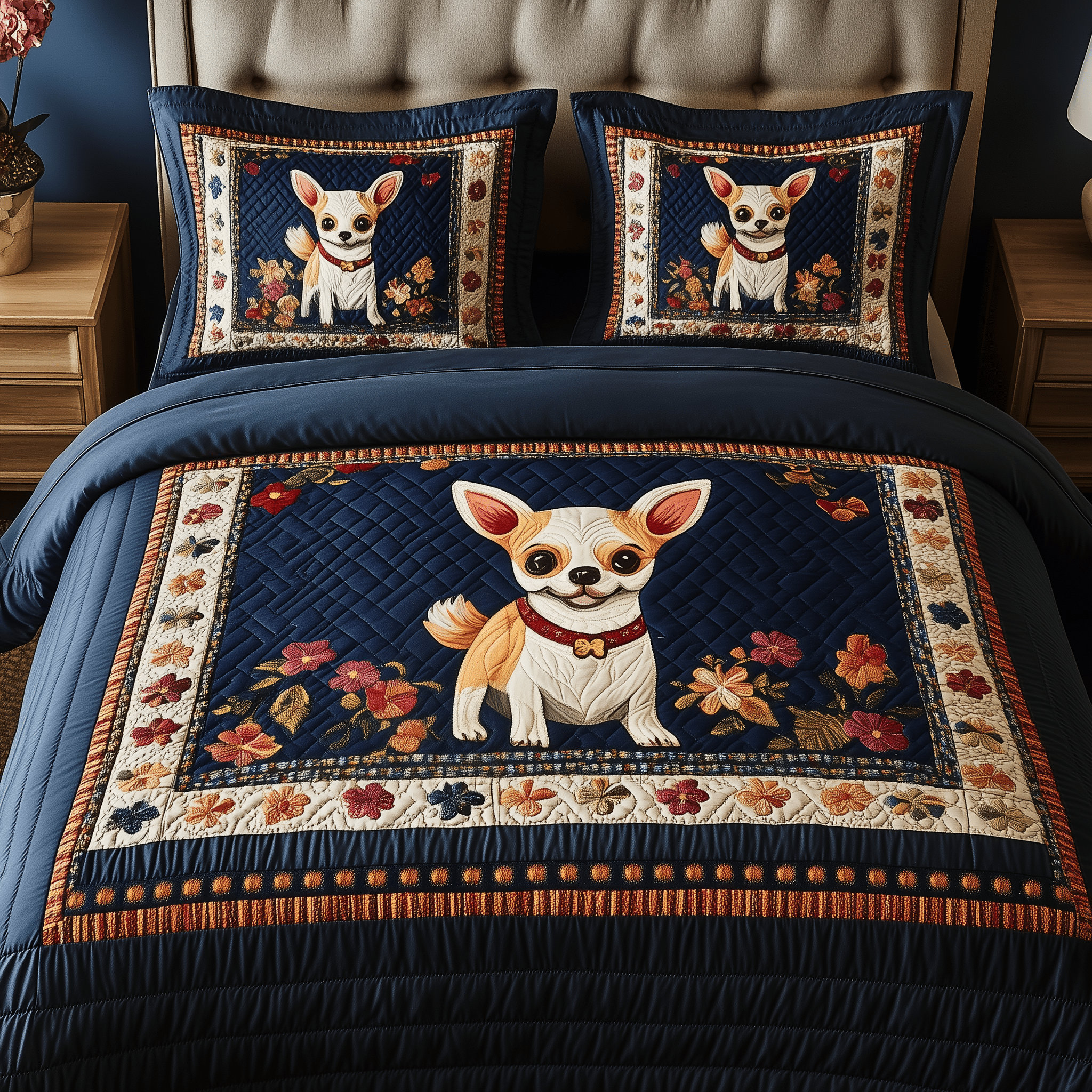 Chihuahua Quilted Bedding Set  Stay warm this winter Christmas Ideas For Her
