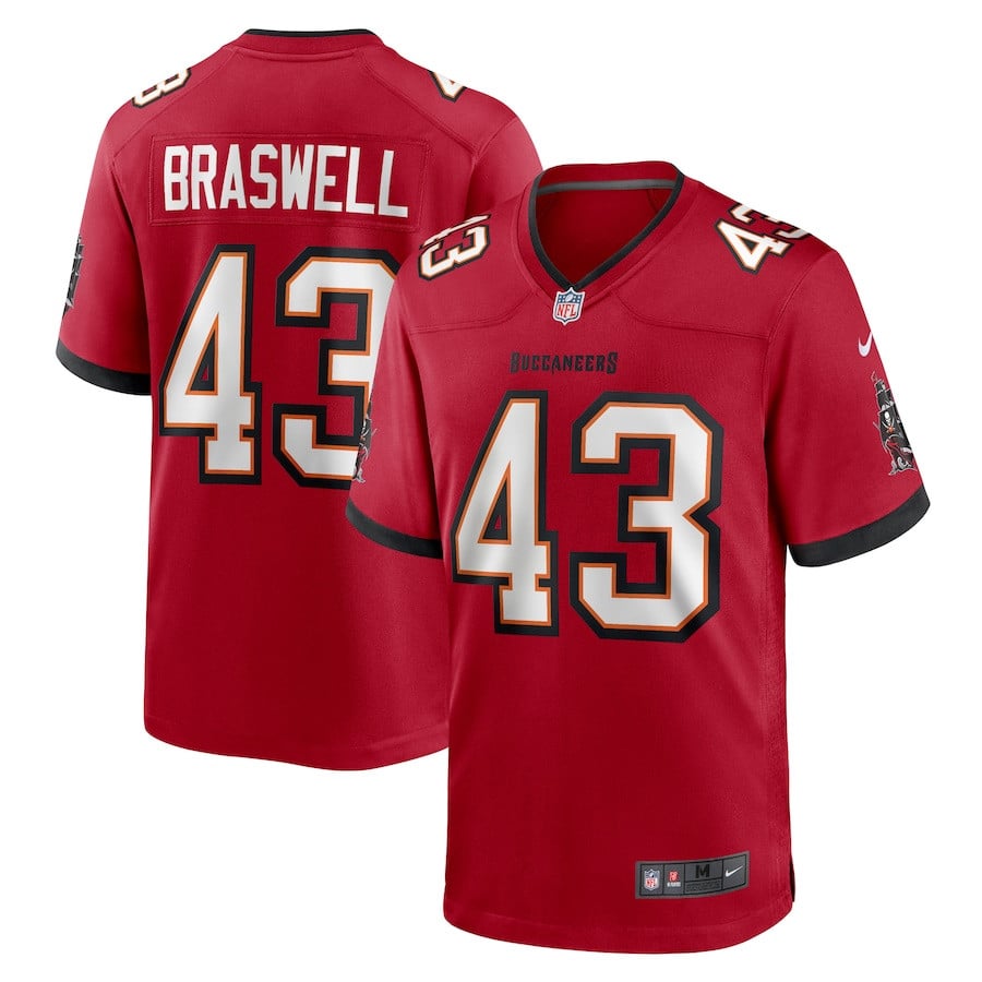 Chris Braswell 43 Tampa Bay Buccaneers Game Men Jersey - Red - JS656
