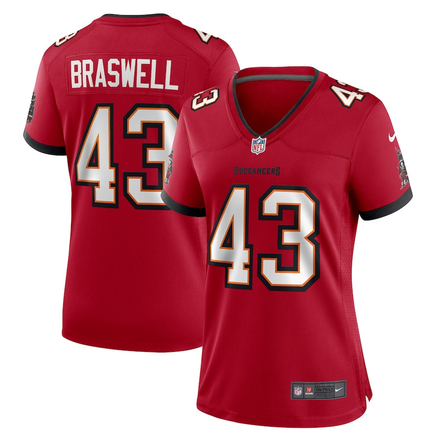 Chris Braswell 43 Tampa Bay Buccaneers Women's Game Jersey - Red - JS478