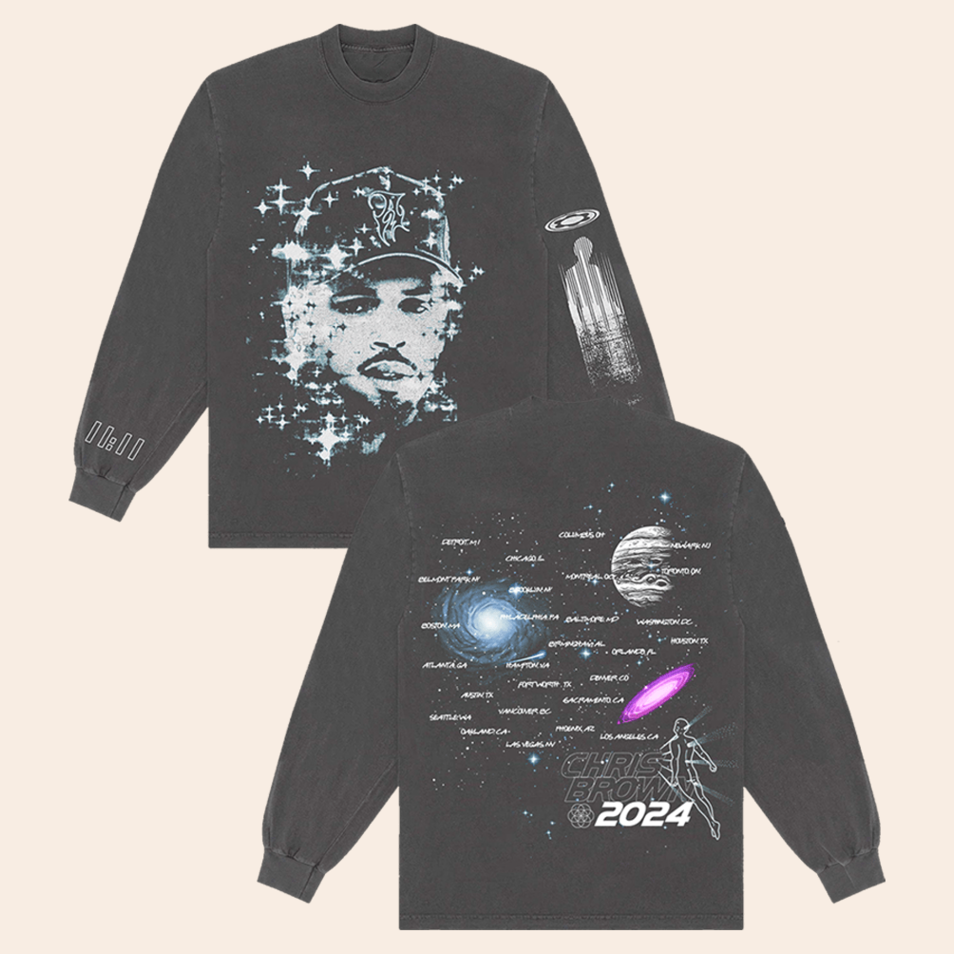 Chris Brown 11 11 Tour City Long Sleeve T-Shirt Chris Brown Merch Father's Day Presents