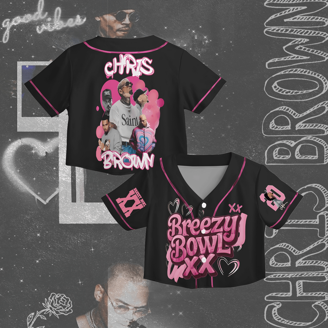 Chris Brown Breezy Bowl XX' World Tour Crop Top Jersey Gift Ideas For Music Lovers