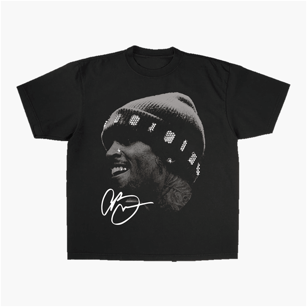 Chris Brown Merch Rhinestone Big Head S'S Shirt Chris Brown T-Shirt Ideas For Mother' Day Gifts