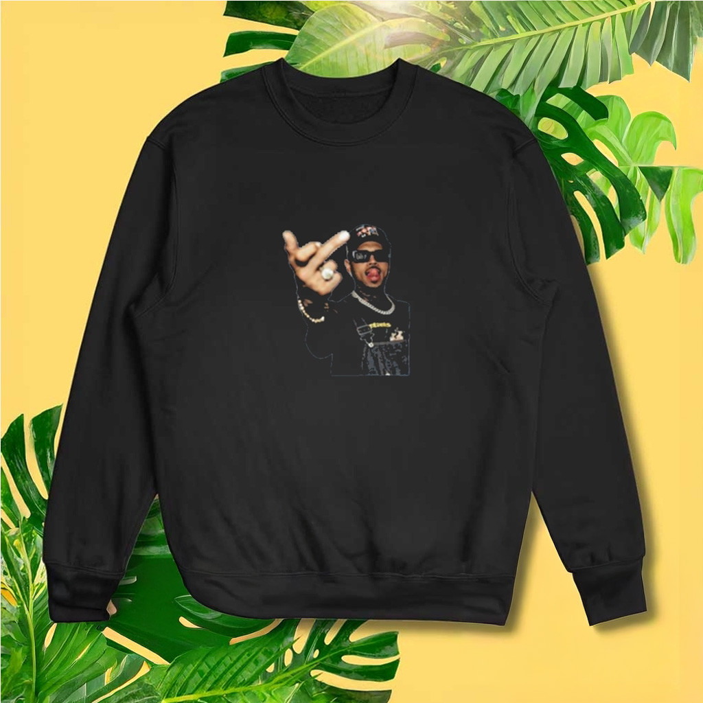 Chris Brown Middle Finger Funny Sweatshirt 2025 Chris Brown Merch Gifts For Fans