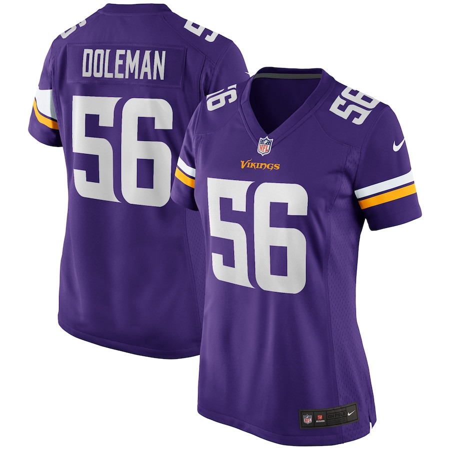 Chris Doleman 56 Minnesota Vikings Women Game Retired Jersey - Purple - JS360
