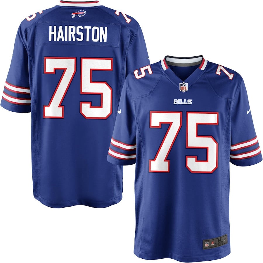 Chris Hairston 75 Buffalo Bills YOUTH Team Color Game Jersey - JSDV907
