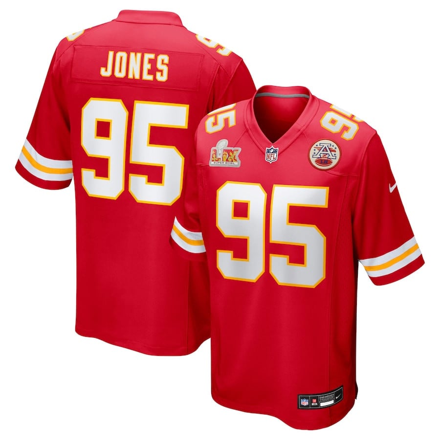 Chris Jones 95 Kansas City Chiefs Super Bowl LIX Game Jersey - Red - JS900