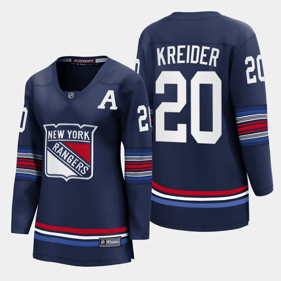 Chris Kreider 20 New York Rangers Women Alternate Premier Breakaway Jersey - Navy - JS286