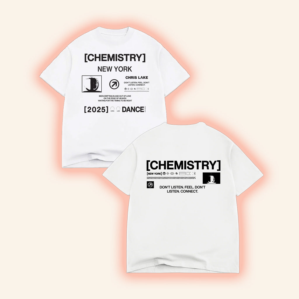 Chris Lake Merch New York Dance T-Shirt White New York Chemistry Album Tour 2025 Apparel Merch
