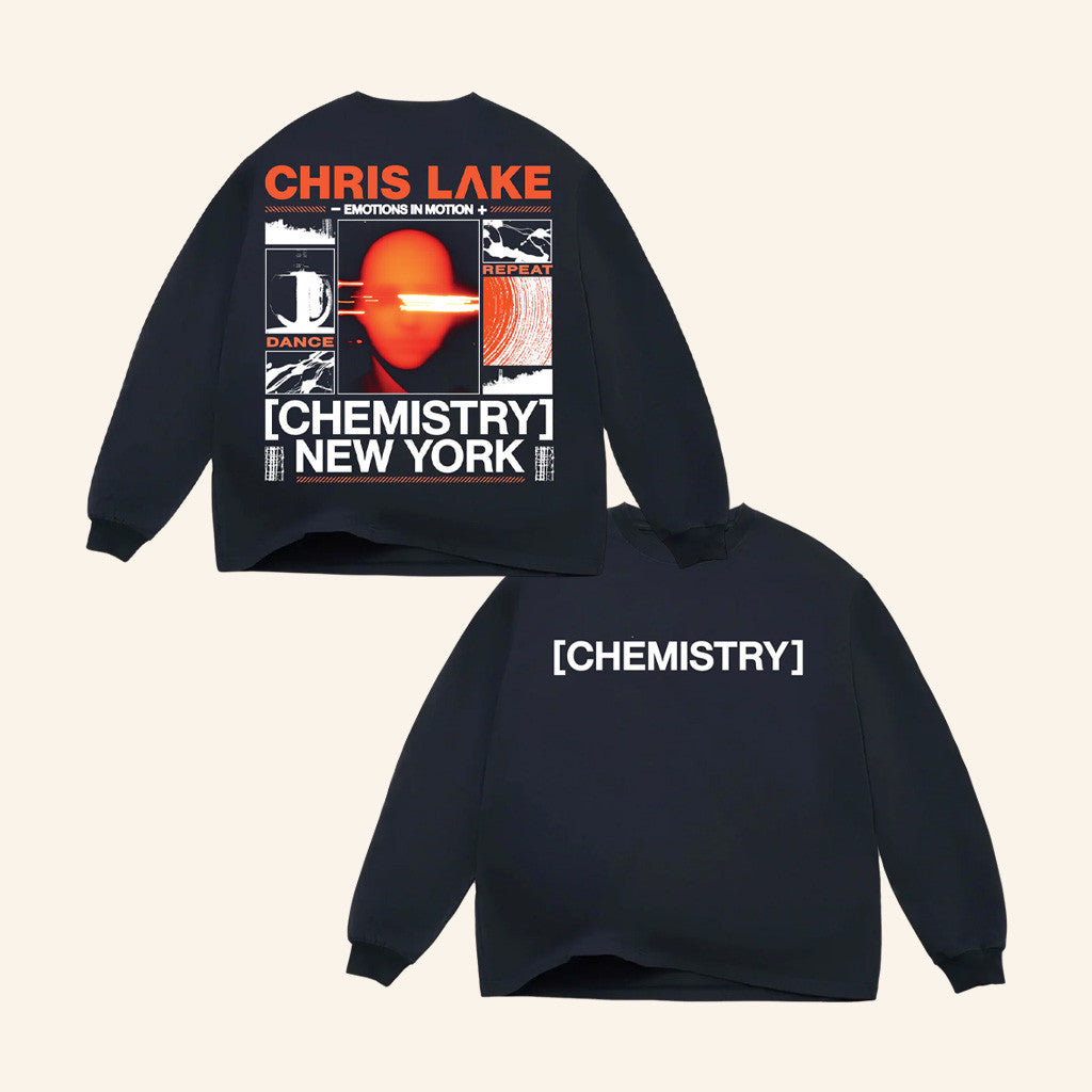 Chris Lake Merch New York Head Long Sleeve Shirt Navy New York Chemistry Album Tour 2025 Apparel