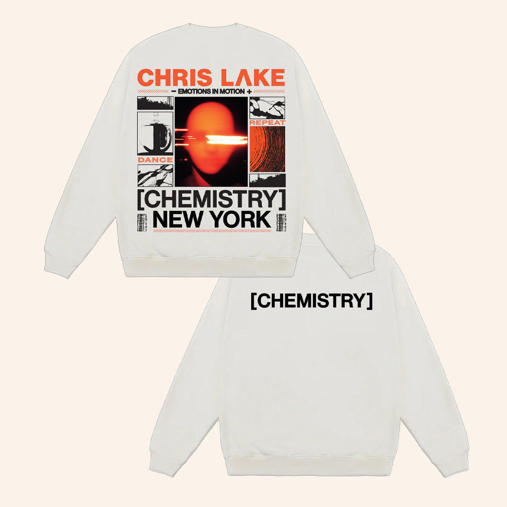 Chris Lake Merch New York Head Sweatshirt White New York Chemistry Album Tour 2025 Apparel
