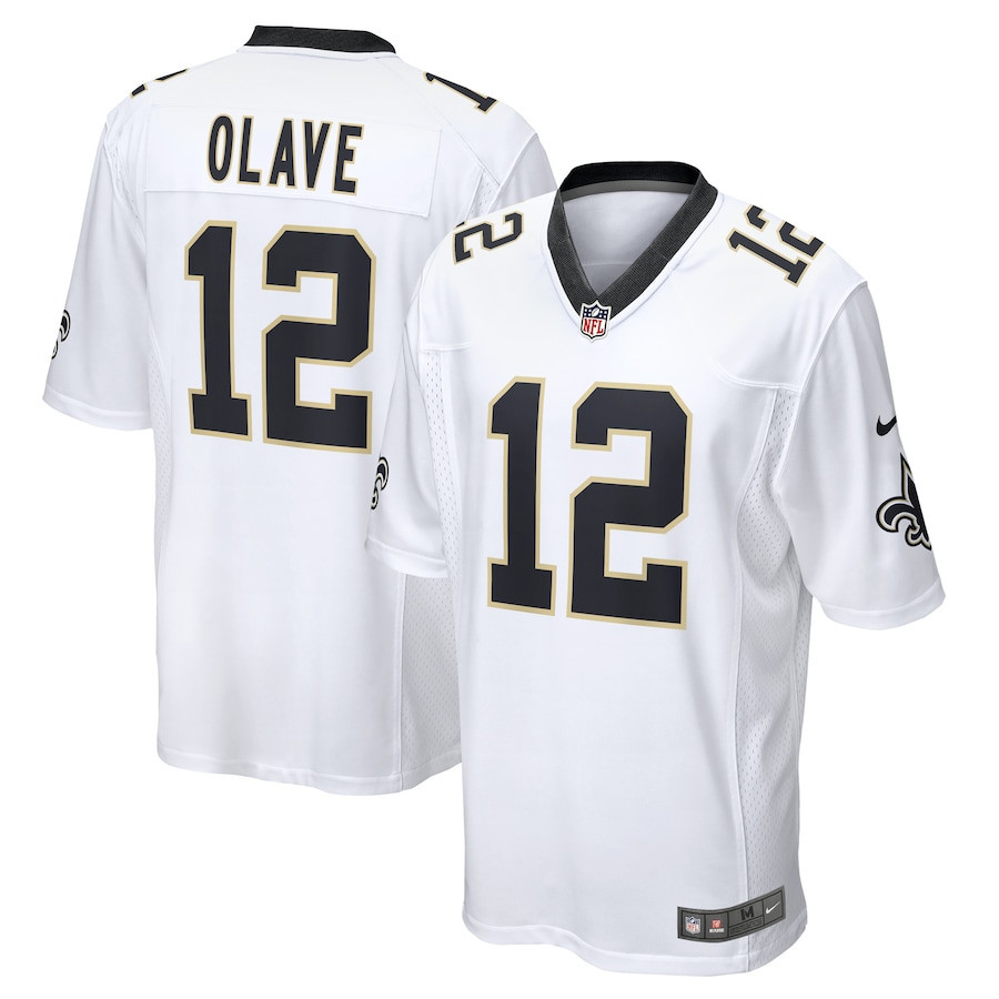 Chris Olave 12 New Orleans Saints Game Jersey - Men, White - JSDV753