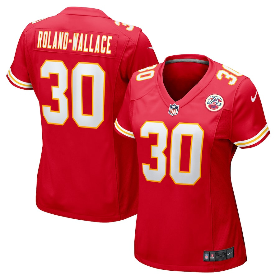 Chris Roland-Wallace 30 Kansas City Chiefs Women's Game Jersey - Red - JS162