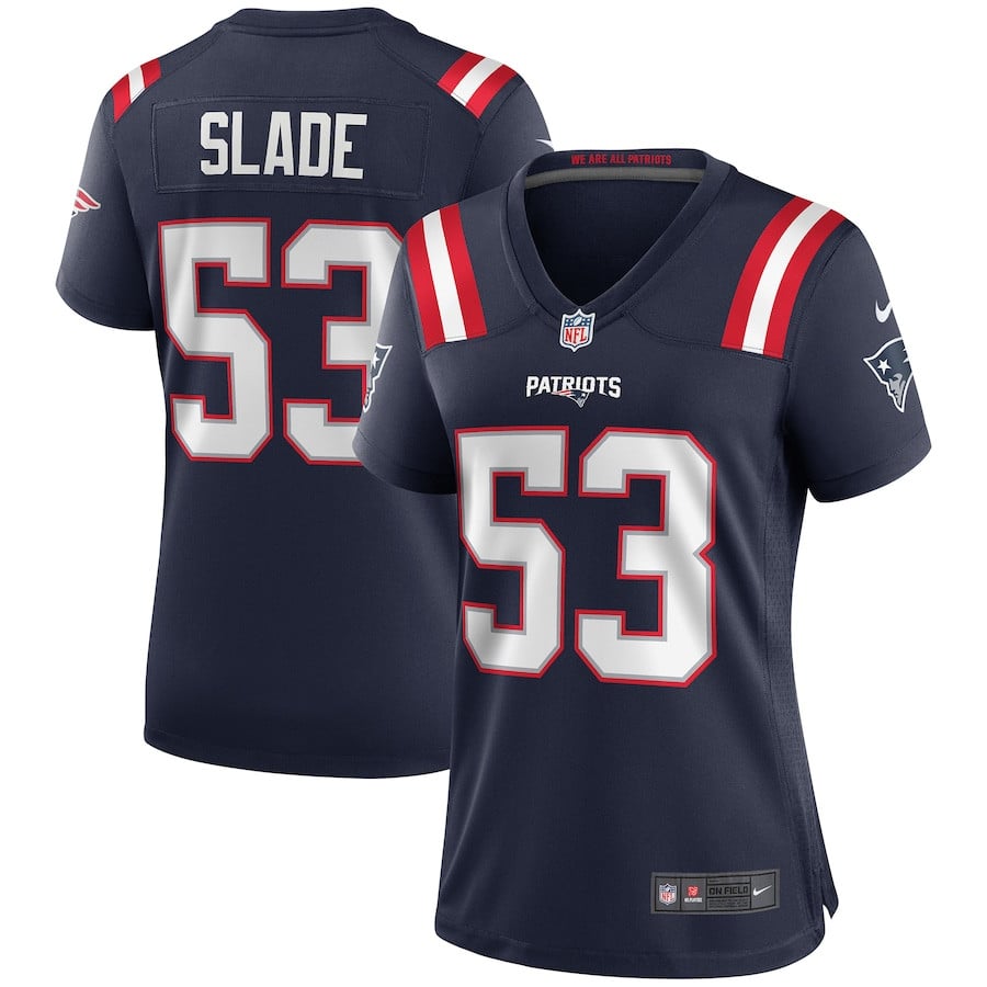Chris Slade 53 New England Patriots Women Game Retired Jersey - Navy - JS669