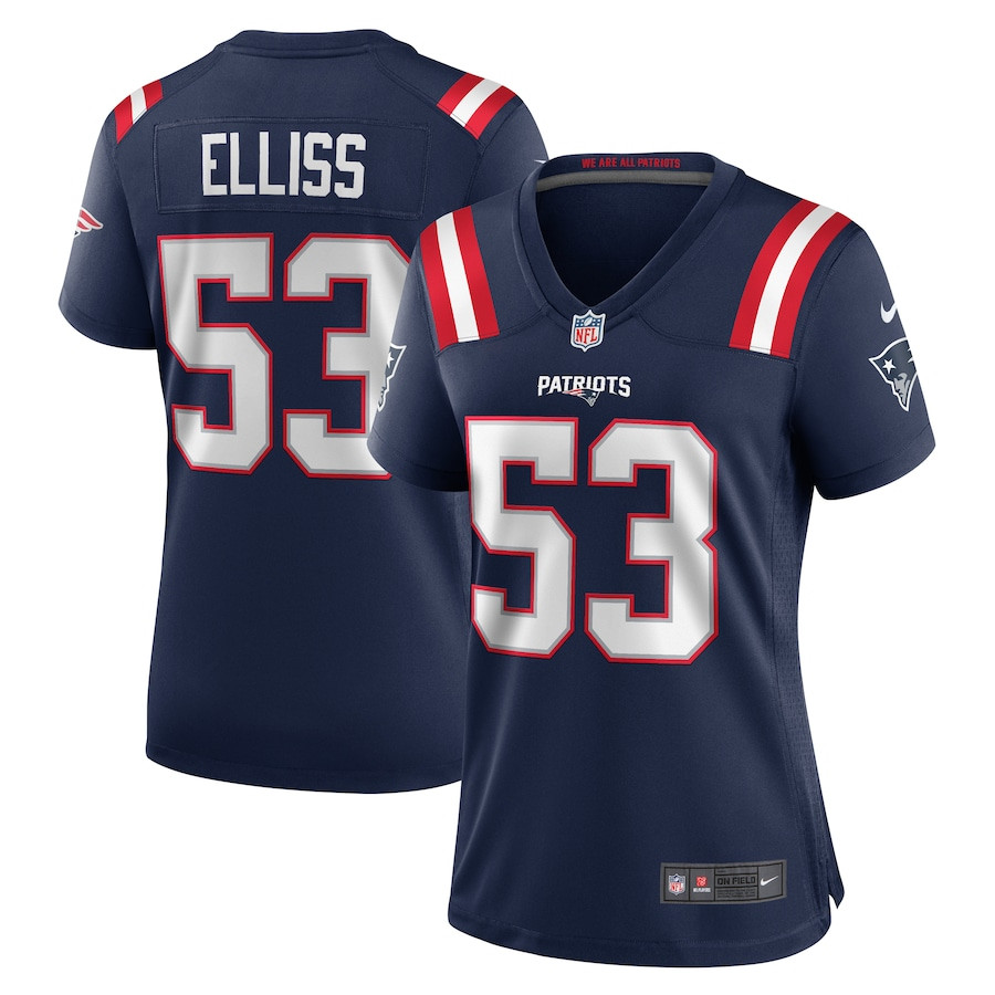 Christian Elliss 53 New England Patriots Women's Team Game Jersey - Navy - JS707