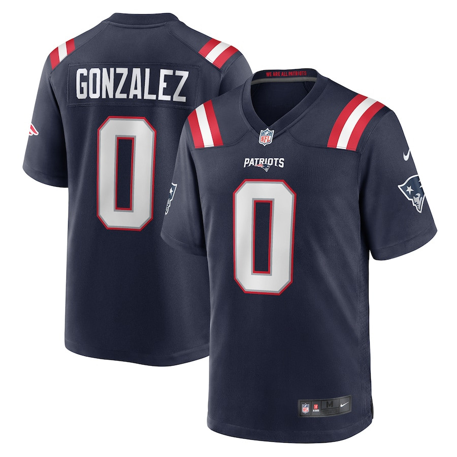 Christian Gonzalez 0 New England Patriots Team Game Men Jersey - Navy - JSDV138