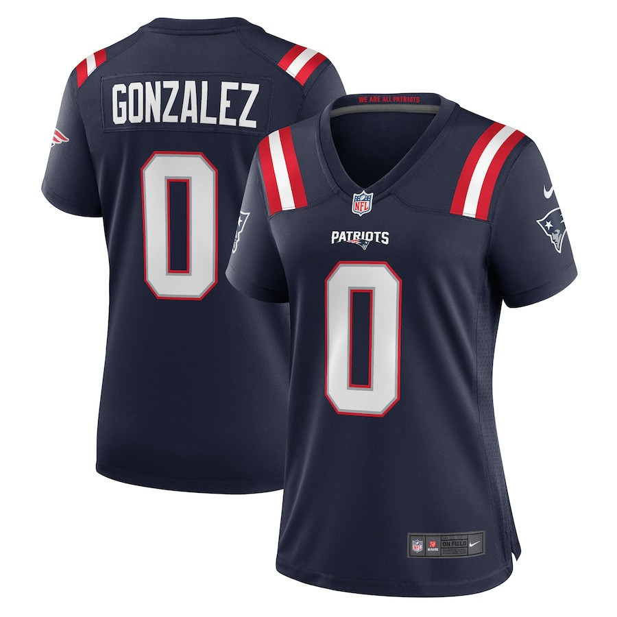 Christian Gonzalez 0 New England Patriots Women's Team Game Jersey - Navy - JSDV762