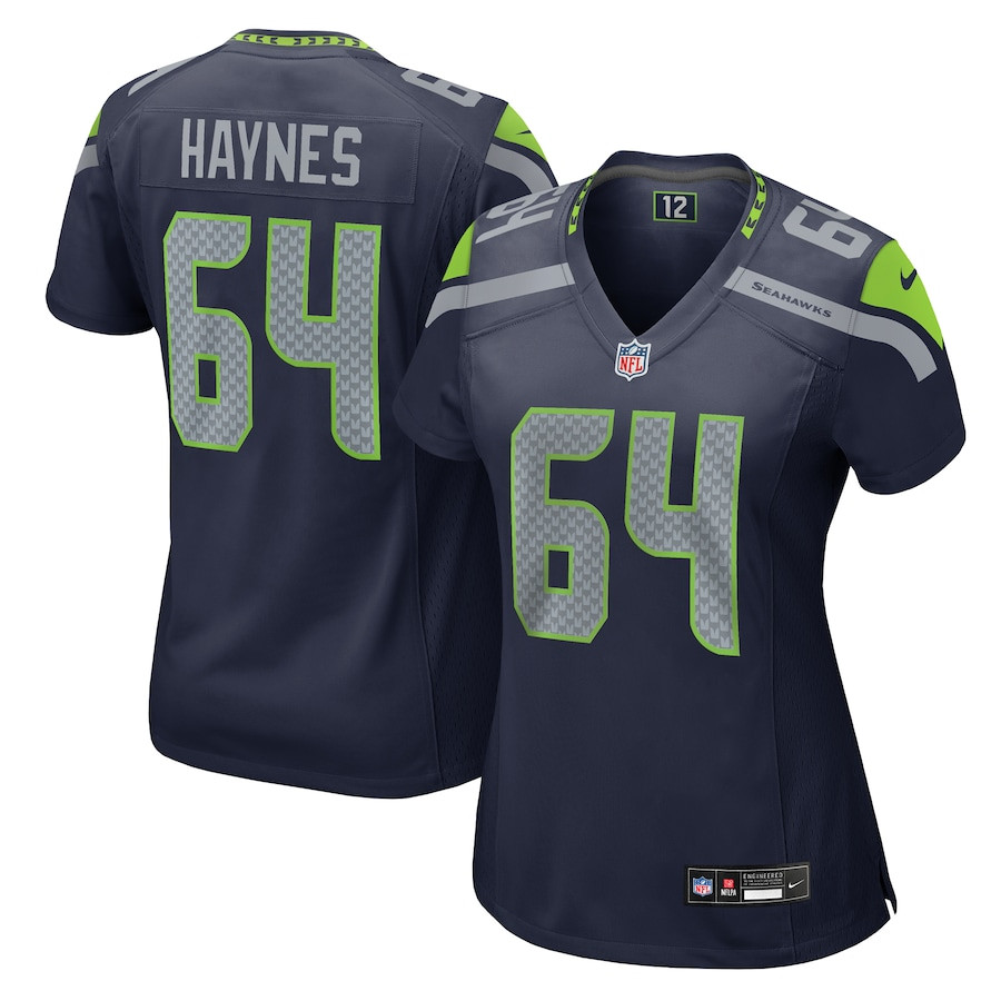 Christian Haynes 64 Seattle Seahawks Women's Game Jersey - College Navy - JSDV173