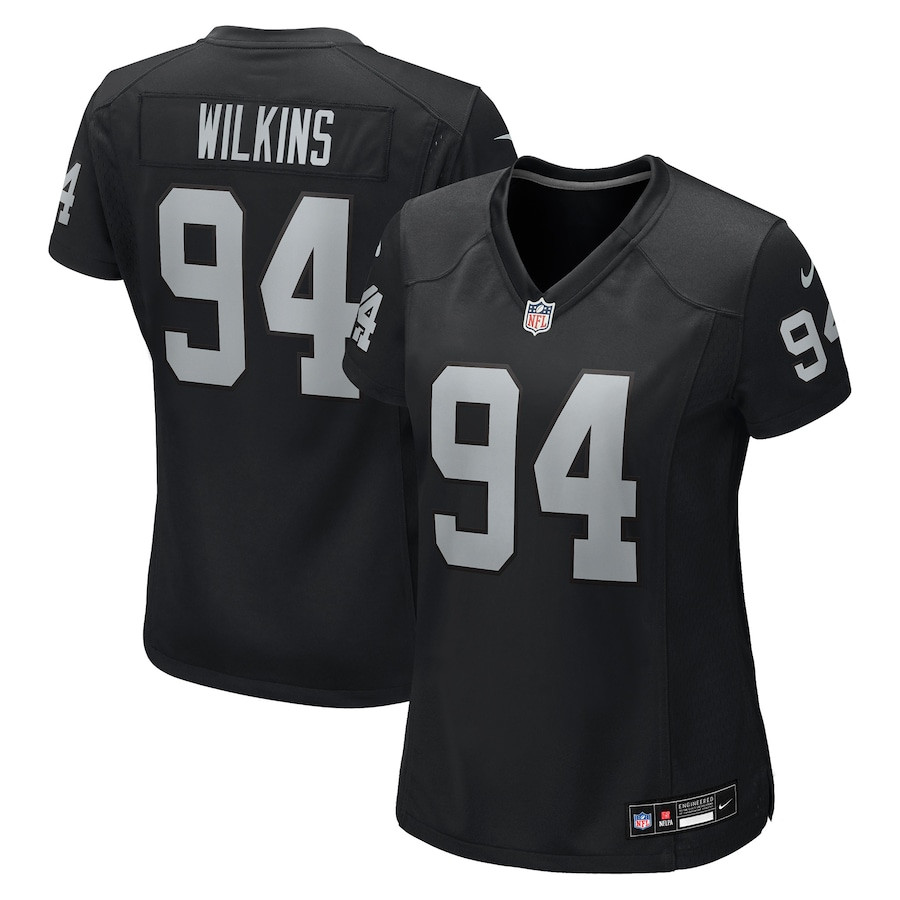 Christian Wilkins 94 Las Vegas Raiders Women's Team Game Jersey - Black - JS514