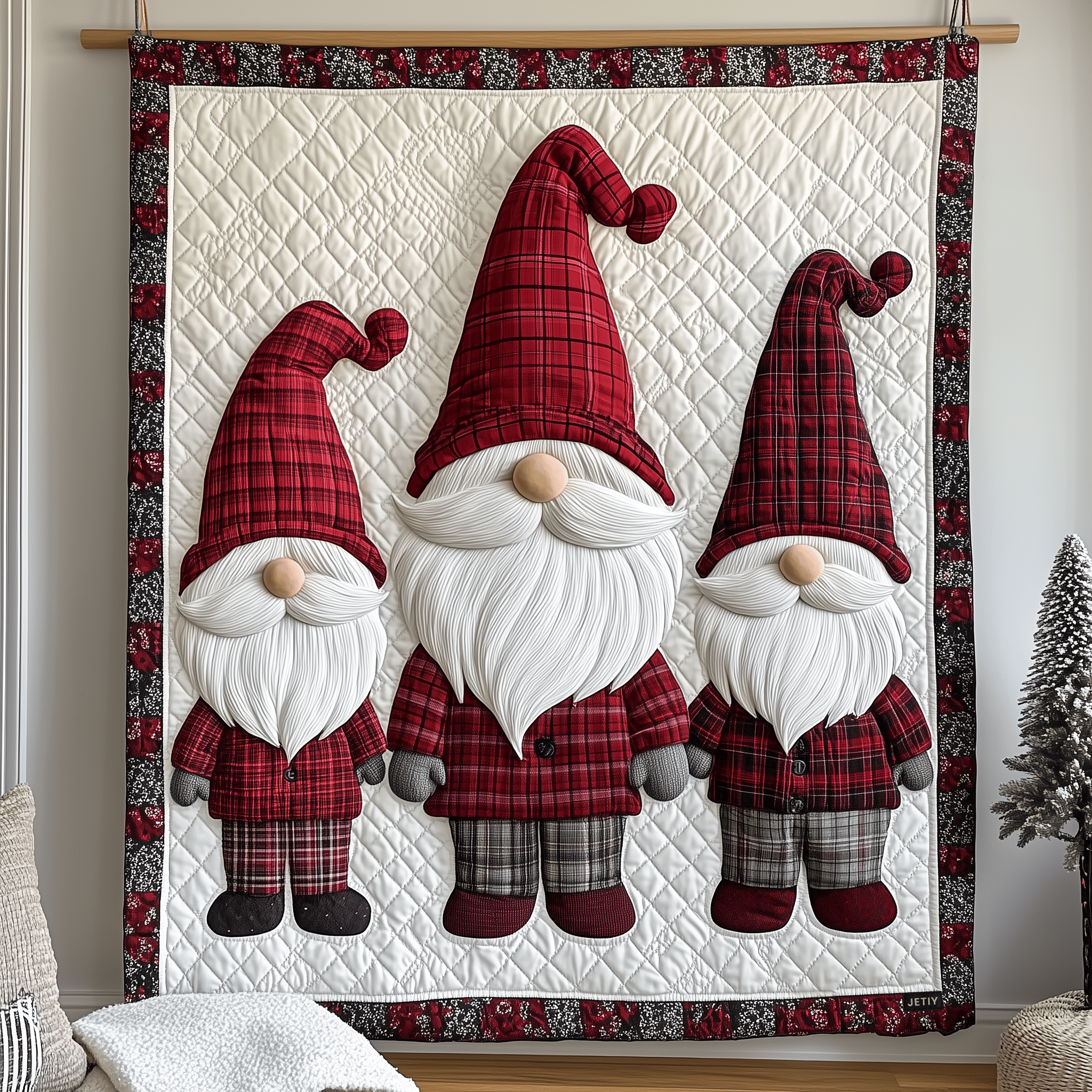 Christmas Gnomes Quilted Blanket Christmas Gifts For Grandma