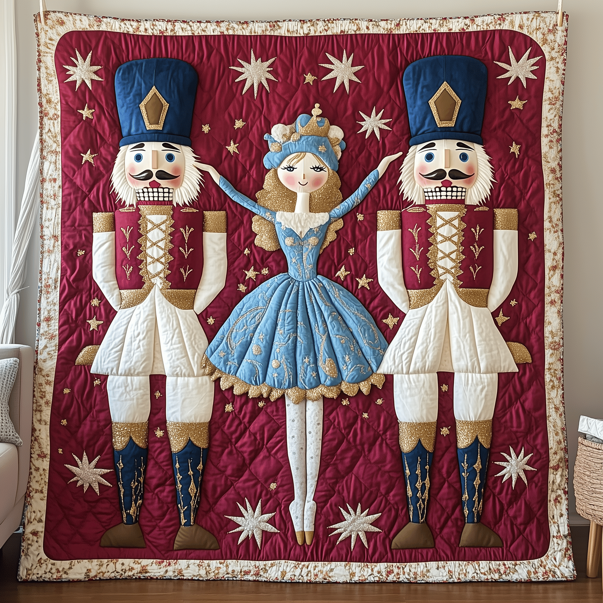 Christmas Nutcracker in Fairytale Quilted Blanket Nutcracker Gifts For Dancers