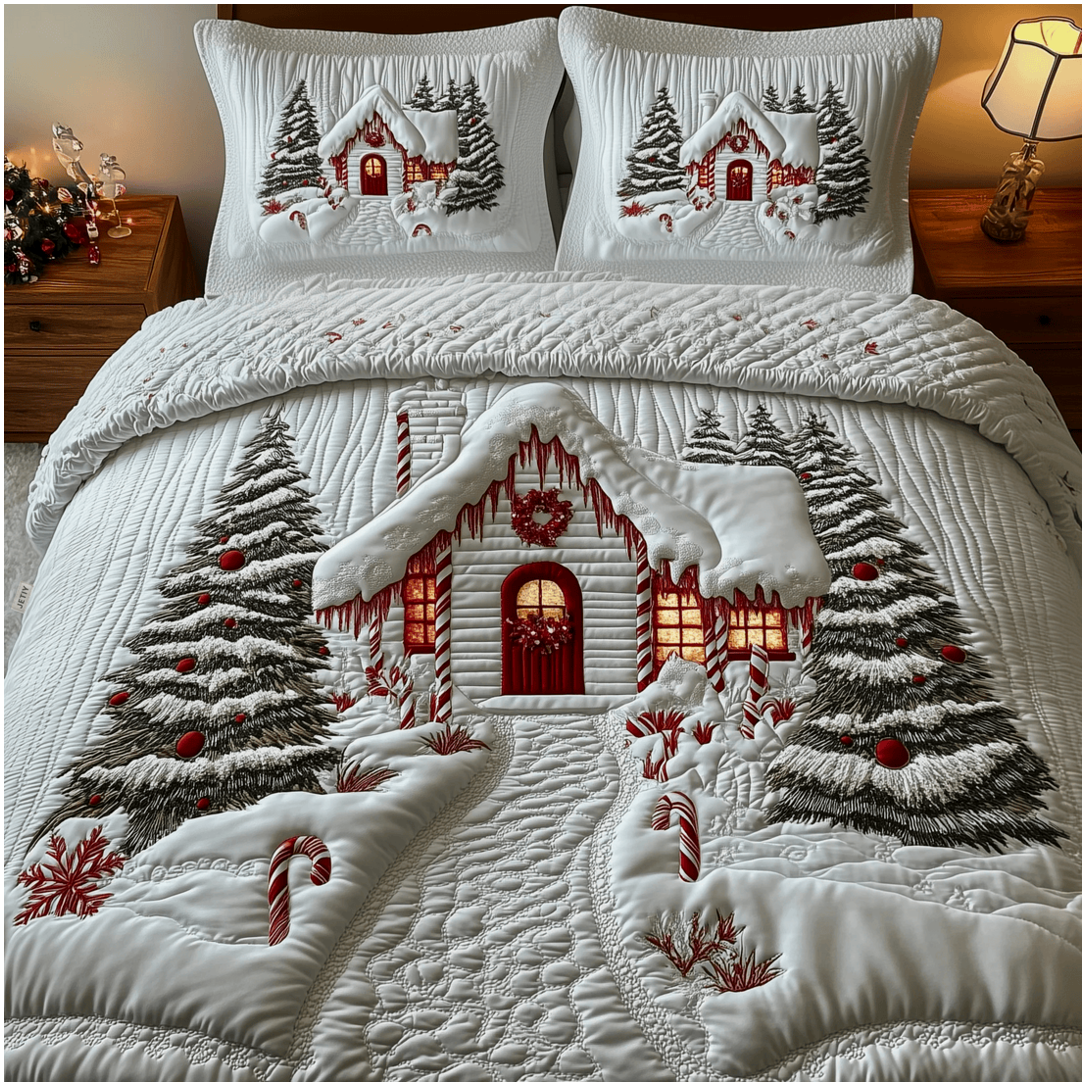 Christmas Themed Quilted Bedding Set Best Gifts For Christmas Birthday Gifts For Besties