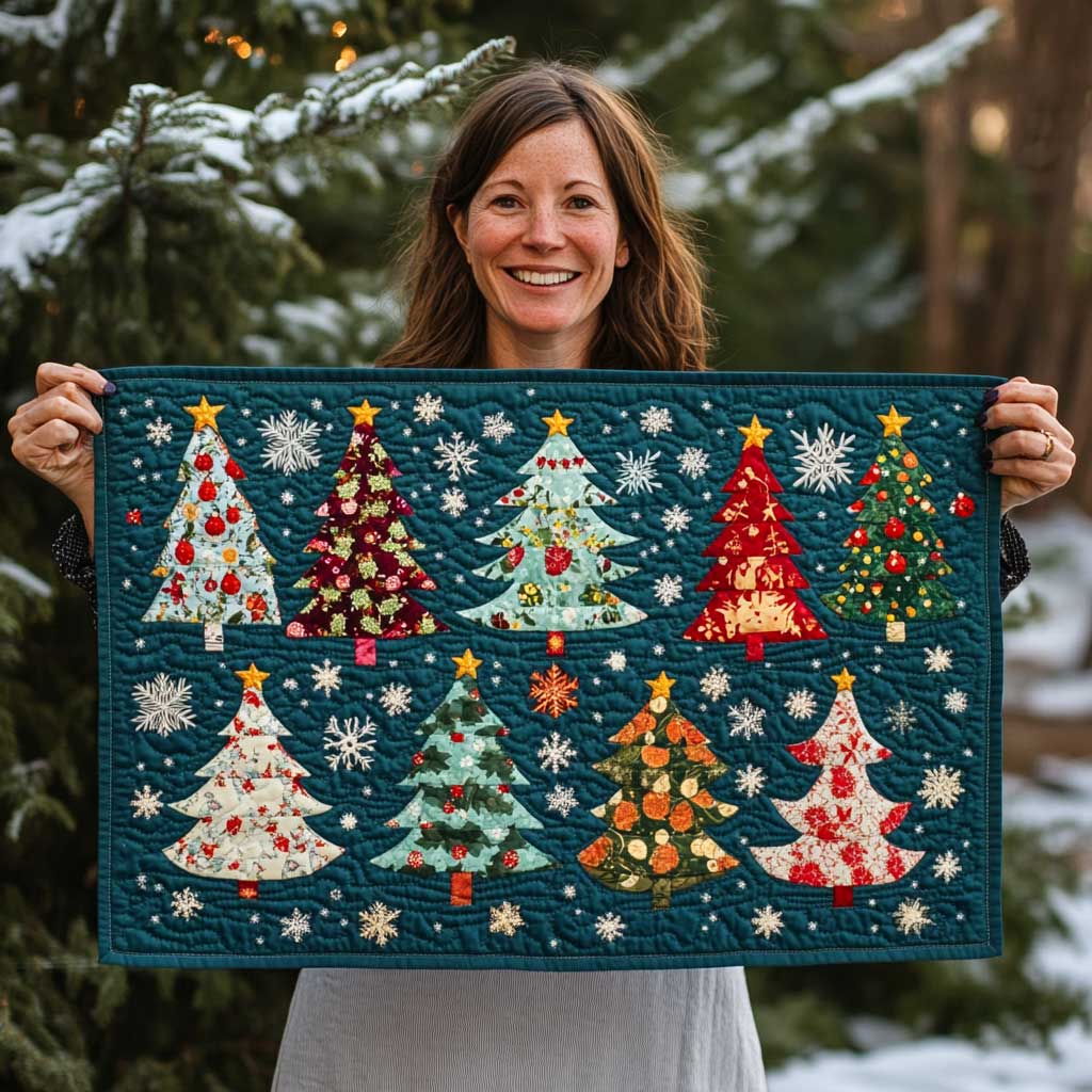 Christmas Tree Patchwork Quilted Table Runner Holiday Christmas Decorations Best Xmas Gifts For Wife