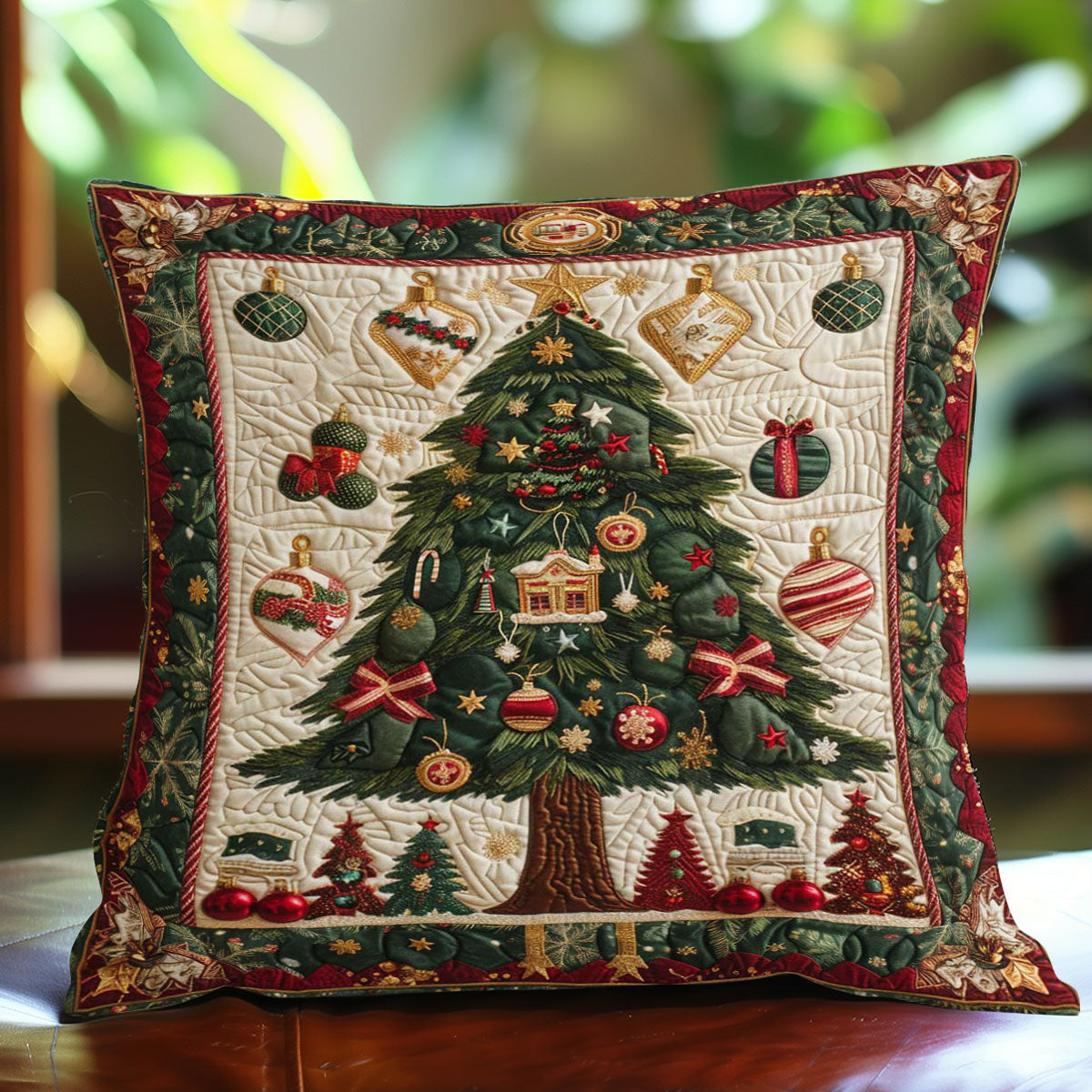 Christmas Tree Quilt Pillow Case Cute Christmas Holiday Pillow Covers Geat Xmas Gift 2025
