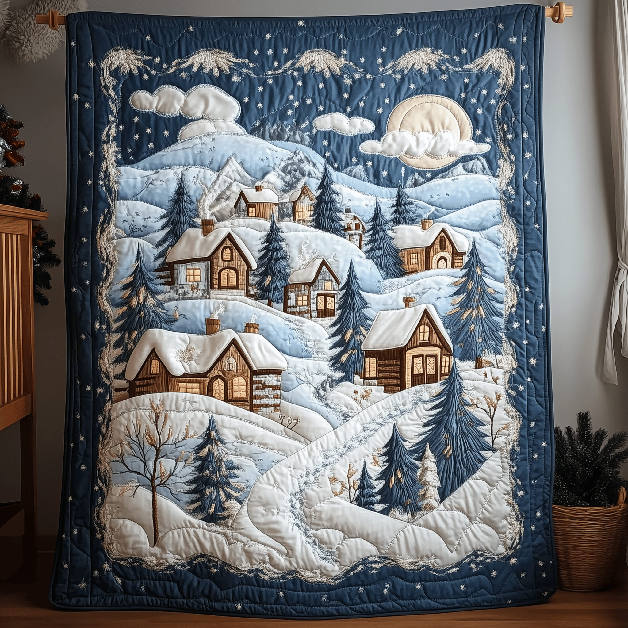 Christmas Village Quilted Blanket Teacher Christmas Gifts