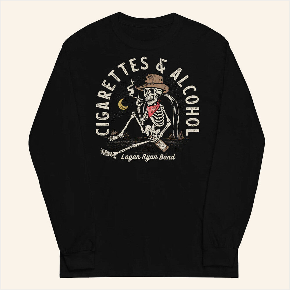 Cigarettes And Alcohol Long Sleeve T-Shirt Logan Ryan Band Merch Good Birthday Gifts For Him