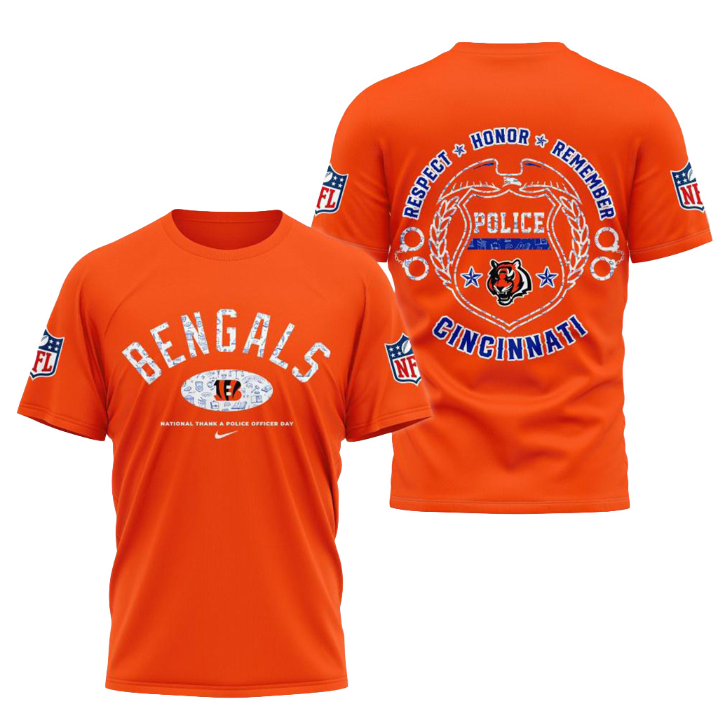 Cincinnati Bengals National Thank A Police Officer Day Shirt Cincinnati Bengals Merch_