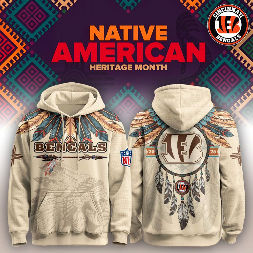 Cincinnati Bengals Native American Heritage Month Hoodie Cincinnati Bengals Merch Fan Gifts