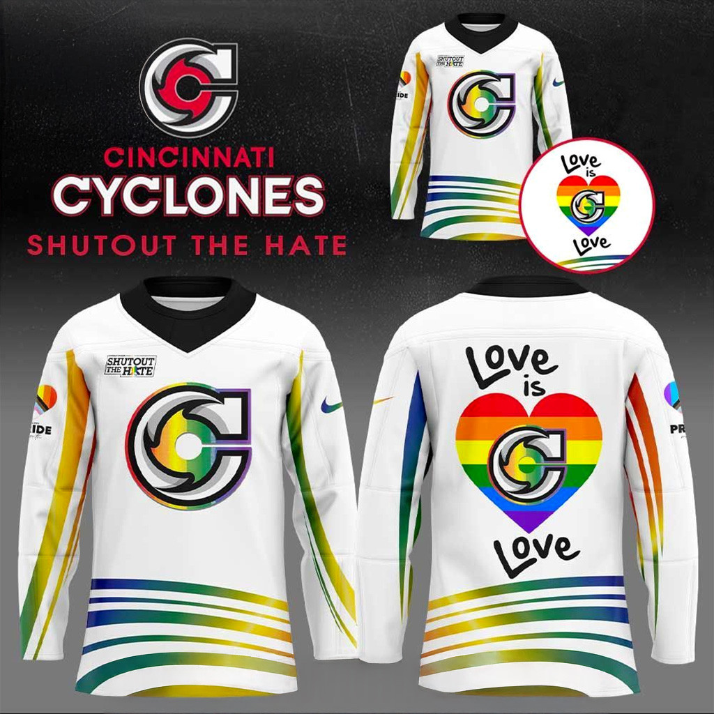 Cincinnati Cyclones Shut Out The Hate Pride Drop Jersey Cincinnati Cyclones Merch For Fans