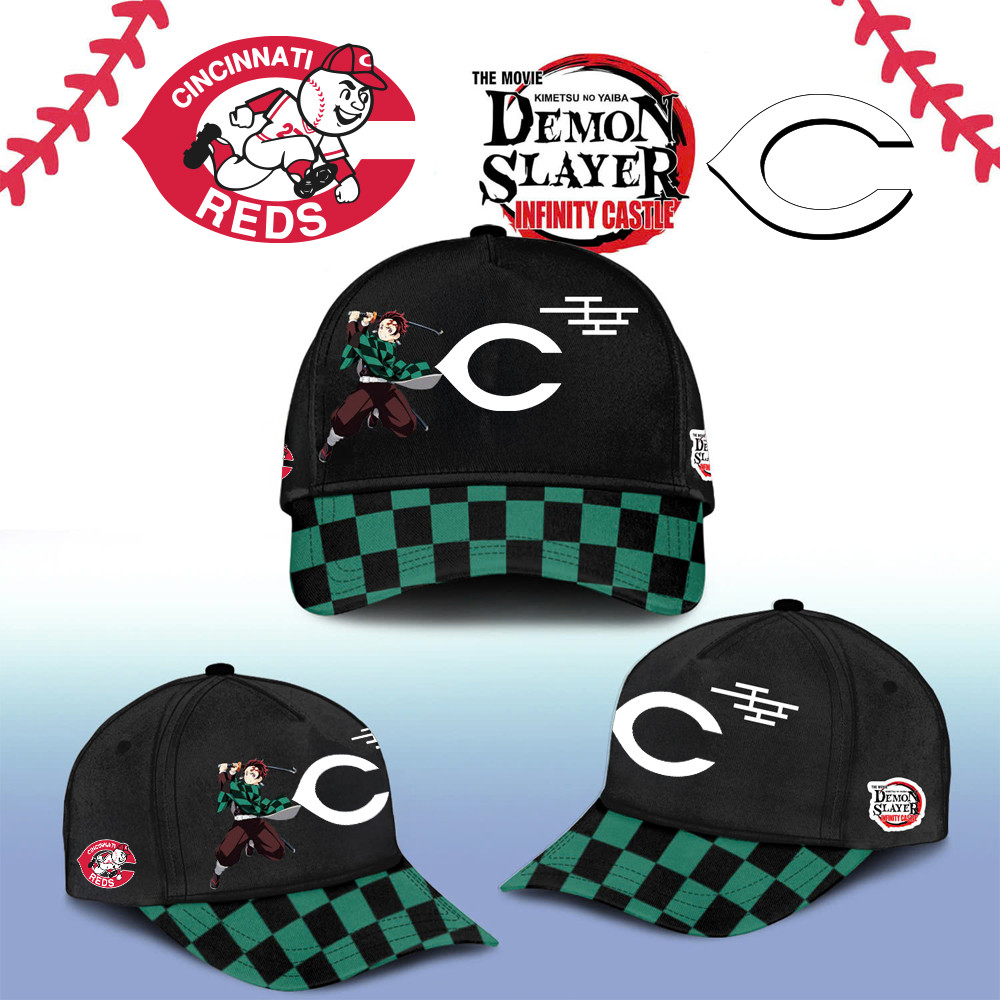 Cincinnati Reds Demon Slayer Tanjiro Cap 2025 Gift Ideas For Baseball Fans