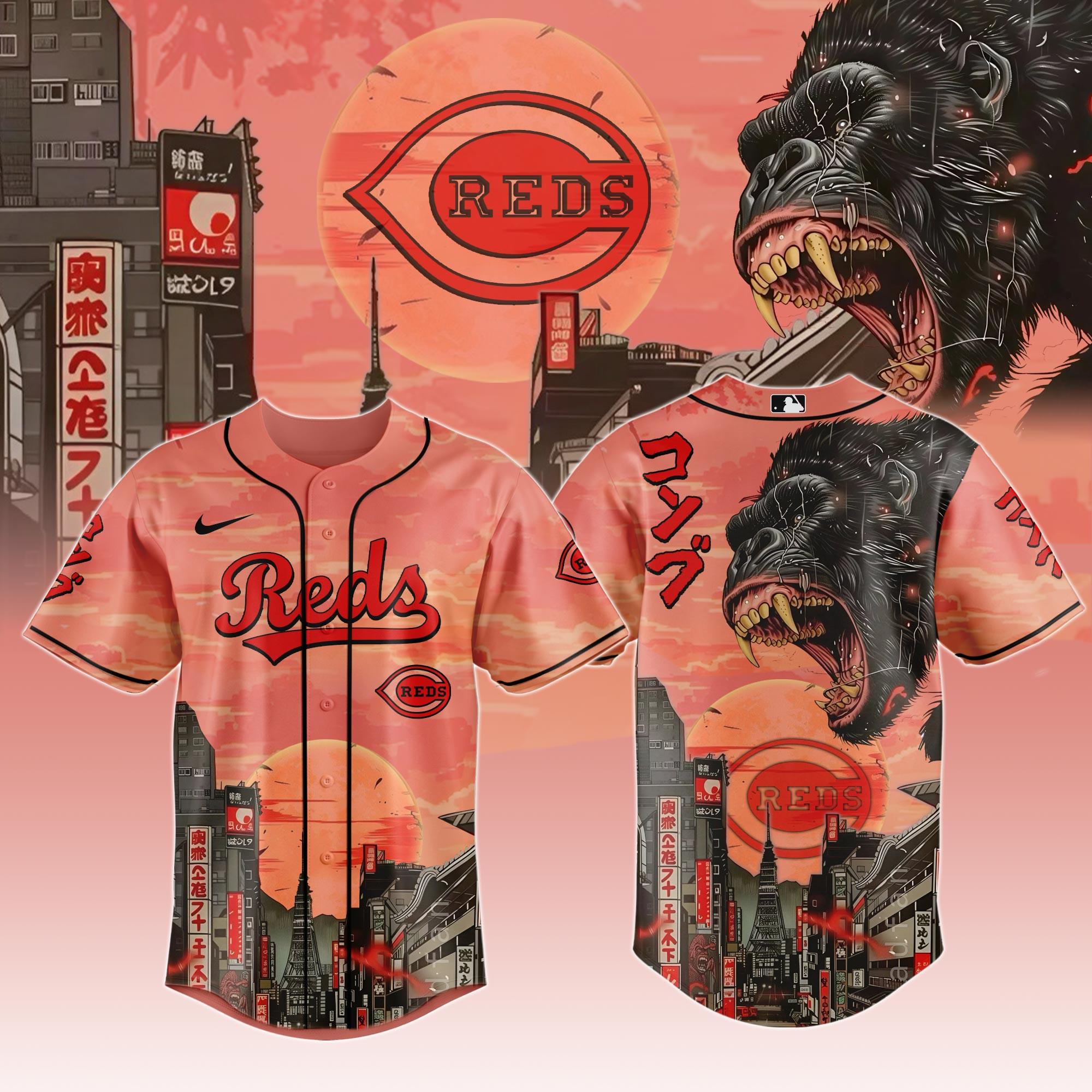 Cincinnati Reds Mlb X Japanese Heritage Kong Baseball Jersey For Fans