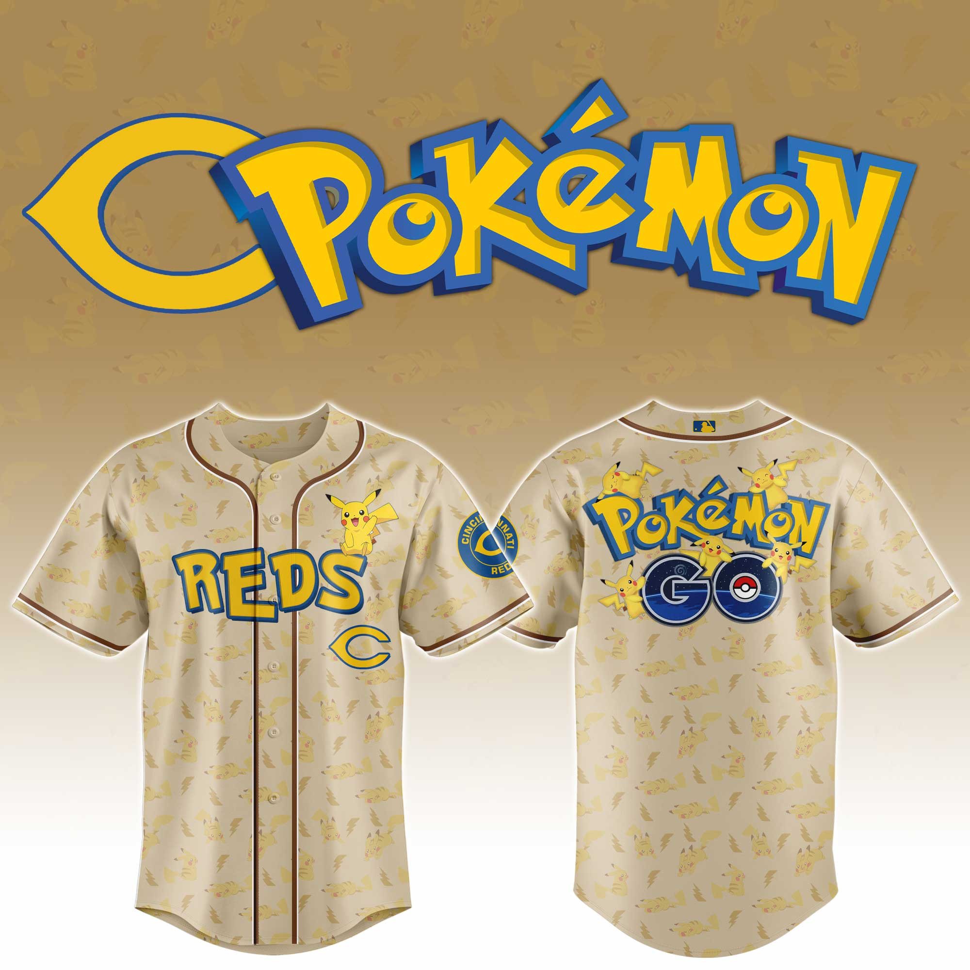 Cincinnati Reds Mlb X Pokemon Go Master Baseball Jersey For Fans