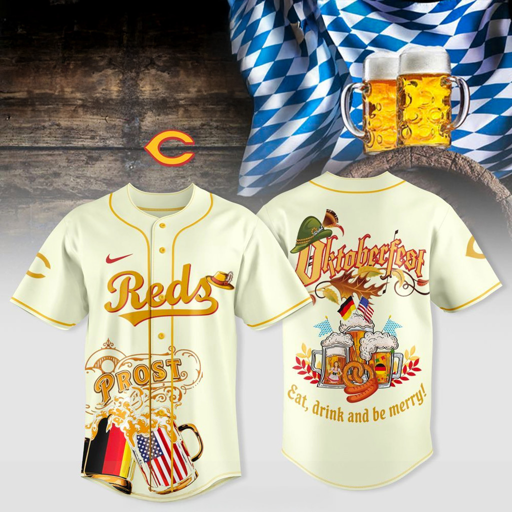 Cincinnati Reds X Oktoberfest Home Runs Hops 2025 Jersey Cincinnati Reds Merch Gifts For Fans