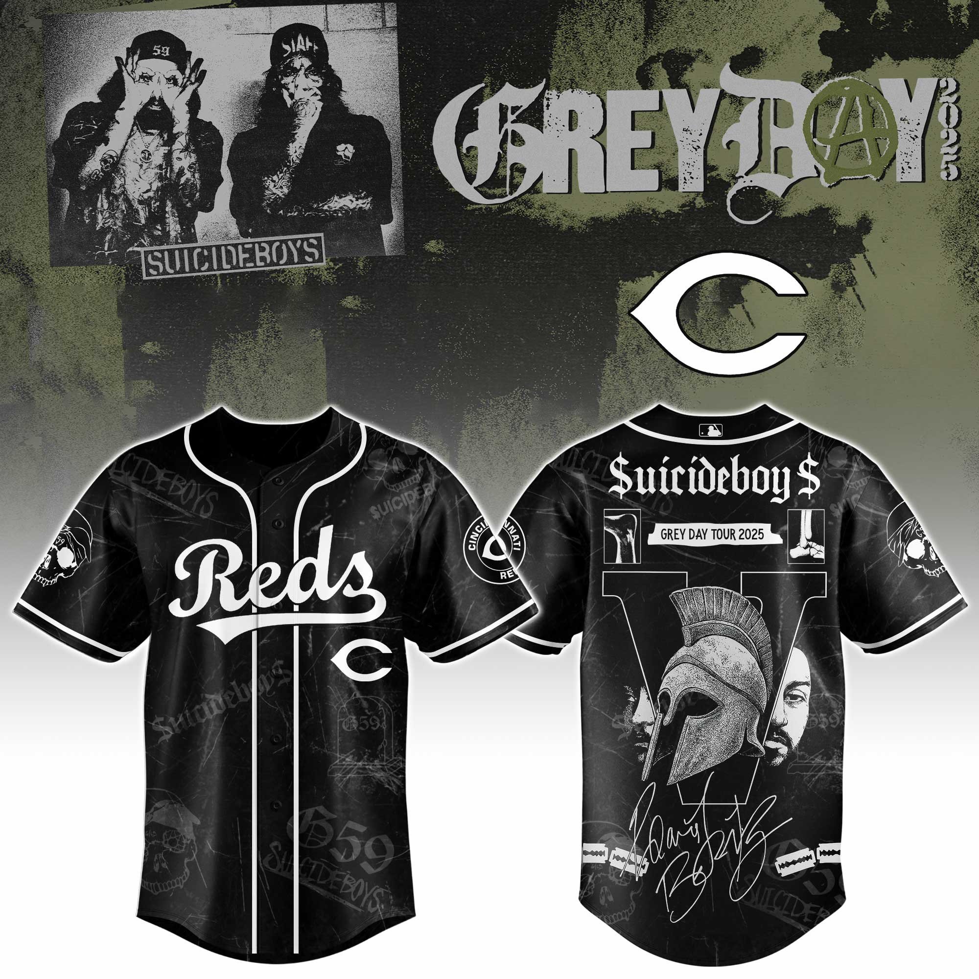 Cincinnati Reds X Suicideboys G59 Baseball Jersey 2025 Gift For Baseball Fans
