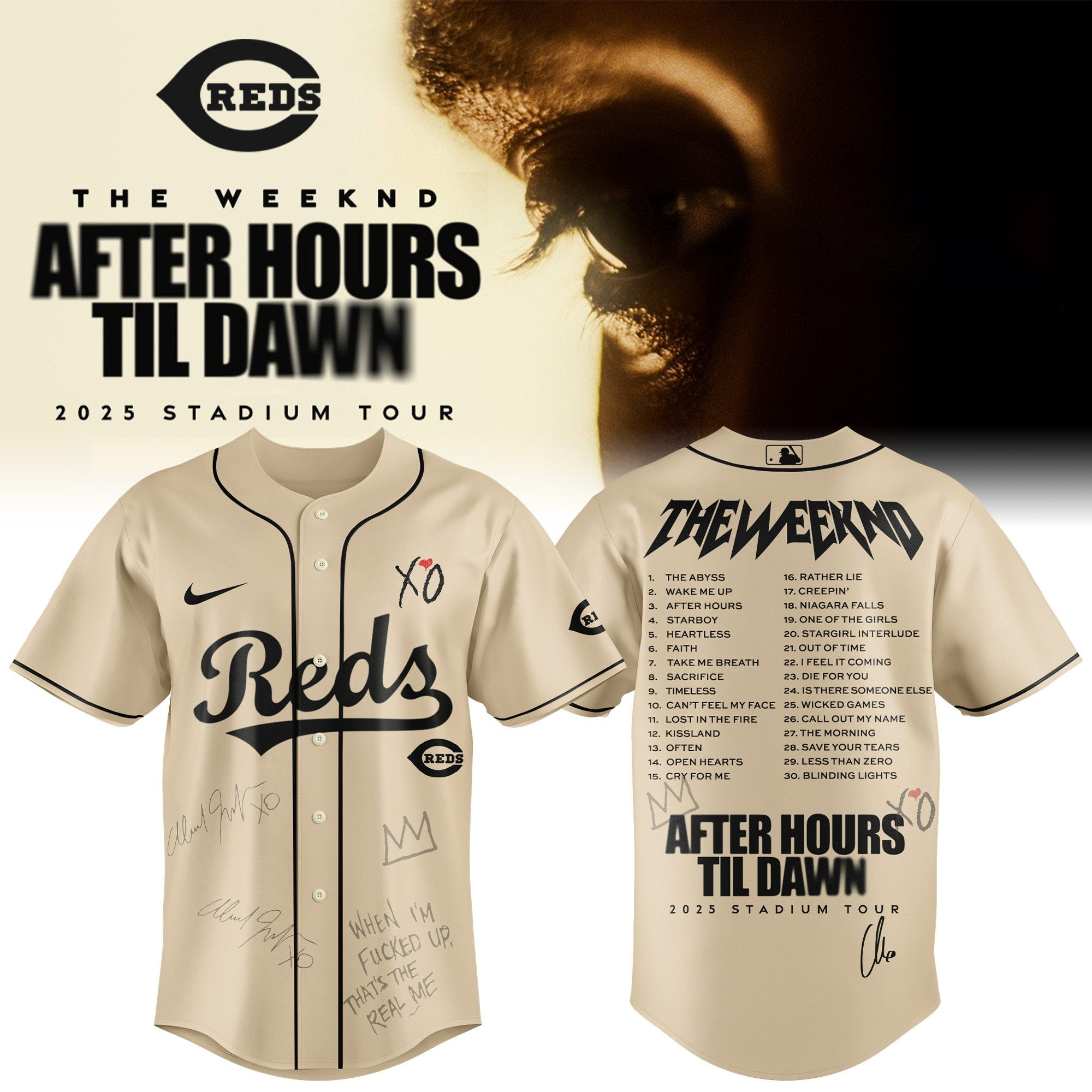 Cincinnati Reds x The Weeknd After Hours Til Dawn Jersey