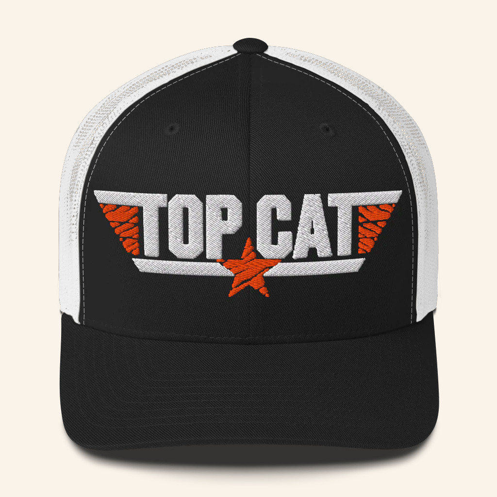 Cincy Shirts Merch Top Cat Trucker Hat Embroidered Gift Ideas For Husband