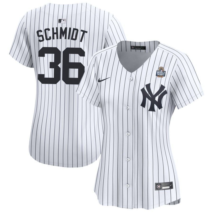 Clarke Schmidt 36 New York Yankees Women's 2024 World Series Home Limited Jersey - White - JS765